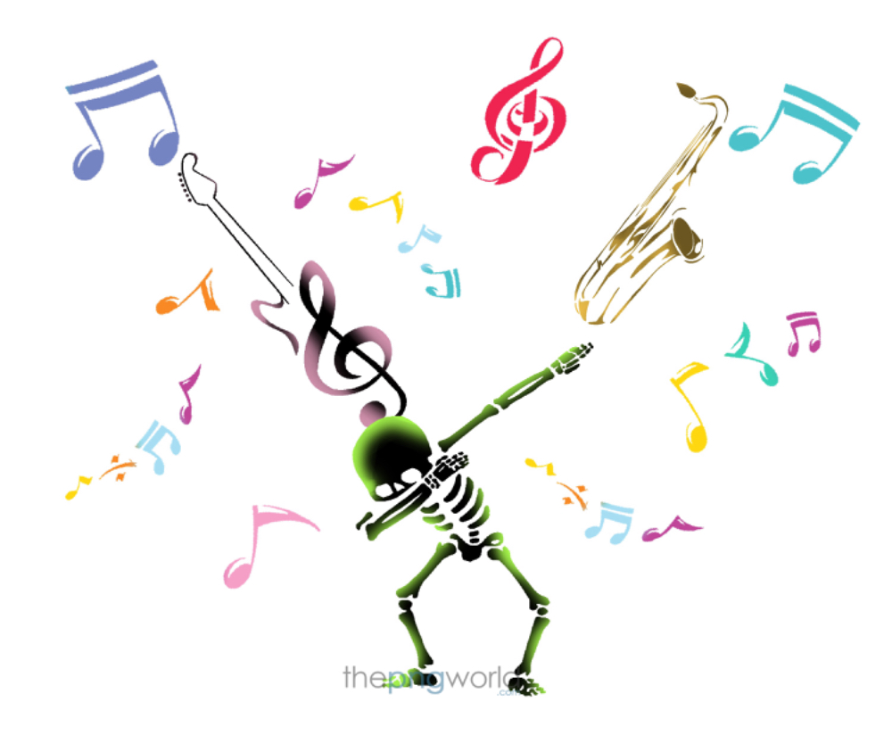 Skeleton Dance for Party Festival,music,Halloween,beats,notes,skeleton,hip hop,jazz,party,event,festival,celebration,color full,haunted,guitar,instruments,saxophone,classical